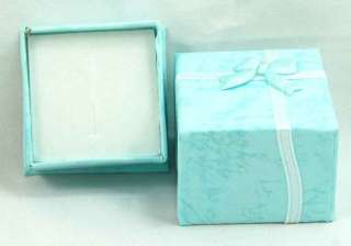 BLUE Paper Gift Jewelry Ring / Earring Case Box 24pc  
