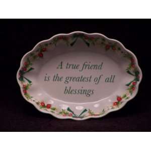  SPODE HOLIDAYS TOGETHER OVAL FLUTED TRAY TRUE FRIEND 
