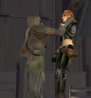   of an unknown being who employed the wookiee hanharr to hunt her