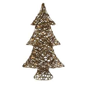  Distinctive Rattan Wrapped Christmas Tree with Clear 