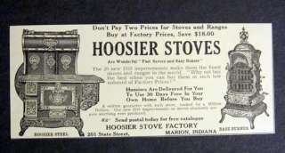 1909 Hoosier Stove Factory Stoves & Ranges Marion IN Ad  