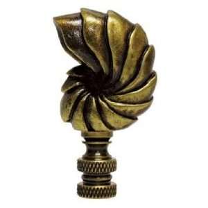  Chambered Shell Antique Metal Finial
