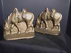 Cast Iron Grazing Saddle Horse Bookends Over 3 inches high (1205)