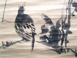 Chinese beautiful three scroll painting by 2  