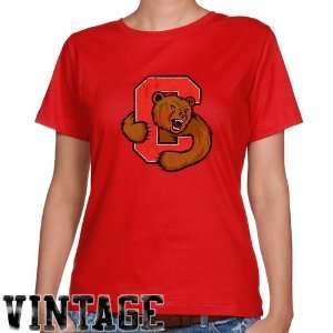  Cornell Big Red Ladies Red Distressed Logo Vintage Classic 