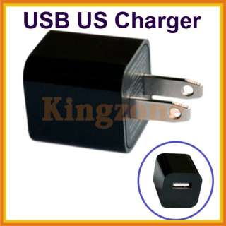   Black USB Mobile Phone Travel Power Wall Charger Adapter US for ipod K