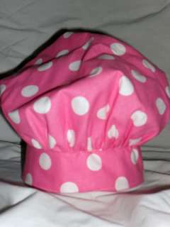 Pink with White Polkadots Child/Adult Size Chefs Hat  