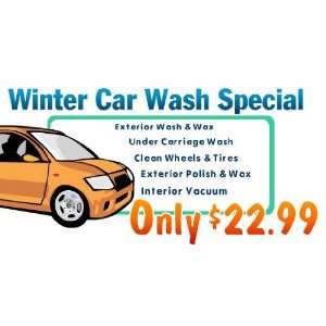    3x6 Vinyl Banner   Winter Car Wash Special 