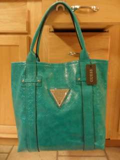 GUESS Bright Candy Green Large Tote / Shopper New With Tags MSRP $ 