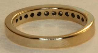   gold ladies .18c diamond wedding band ring womens vintage estate 3.2g