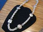 COOL NECKLACE  SILVER COATED,PLASTIC CHAIN,OCTAGON & SQUARE PANELS 