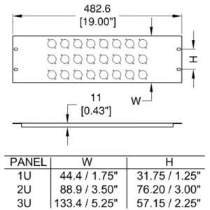 19 Inch 1U Neutrik Punched Rack Panel 19 8 holes XLR  
