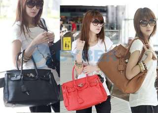 Korea Handbags Bags Tote Fashion Soft Faux Leather Lock  