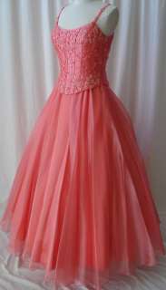 Ball Gown Dress Party Gala Prom Pageant Coral 3XL 19/20  