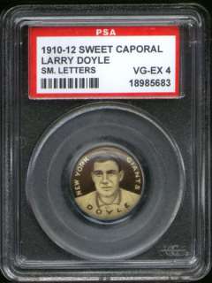 1910 P2 Sweet Caporal Pin Larry Doyle SL PSA 4 Giants  