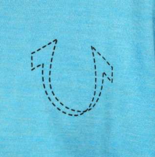 True Religion jeans Mens PHOENIX U tri blend cotton t shirt TURUOISE 