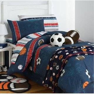 Boys Sports, Soccer, Basketball, Football, Baseball Full Comforter Set 