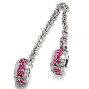   trademark rose pink swarovski crystal 925 silver chain bead bx0060705