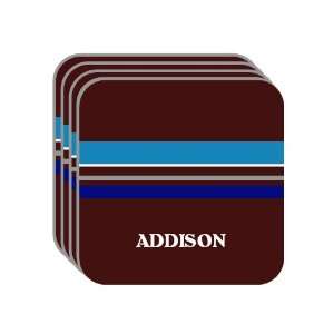 Personal Name Gift   ADDISON Set of 4 Mini Mousepad Coasters (blue 