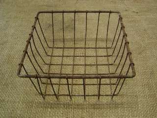 Vintage Metal Wire Basket  Antique Old Bucket Shabby  