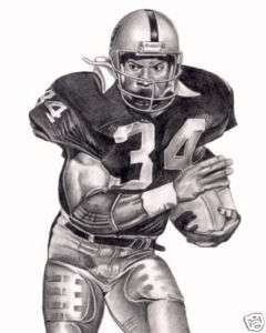 BO JACKSON LITHOGRAPH POSTER PRINT IN RAIDERS JERSEY  