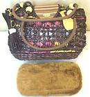 Small Dog Cat Basket Tote Hand Bag Pet Carrier   Brown
