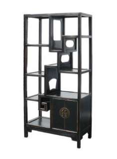 Chinese Black Lacquer Curio Display Cabinet ss802  