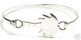 Sterling Silver Palm Tree Bangle Bracelet A1313  