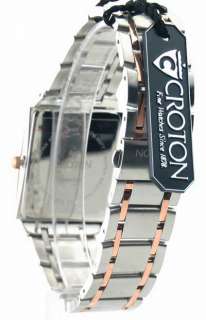 Croton CN307247TTSL Steel Two Tone Slim Date Watch Mens  