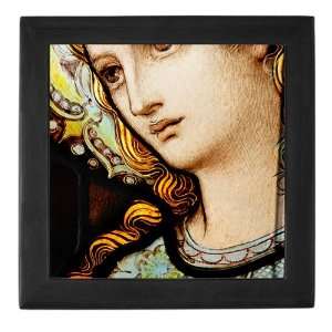    Keepsake Box Black Mother Mary Stained Glass 