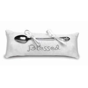  Blessed Jeweled Cross Silverplated Spoon on Pillow Baby