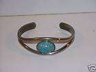 SILVER PLATED CUFF BRACELET WITH TURQUOISE STONE