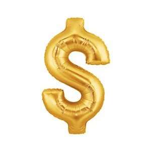  Large $ Money Sign Gold Megaloons 40 Mylar Balloon 