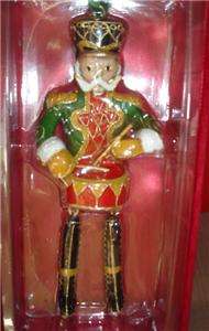   Cloisonne Dillards Toy Soldier Nutcracker with Drums Ornament NIB Gift