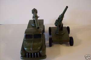 VINTAGE TICO PLASTIC MILITARY TRUCK WITH TRAILER  