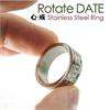   Stylish Date Reminder Rotatable Ring Stainless Steel Spin Lucky Ring