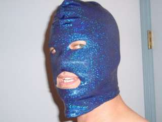 Premium METALLIC GOLD or BLUE Spandex Hood GIMP Mask  