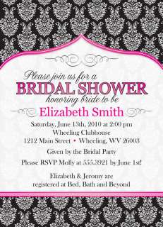 20 Vintage Damask Bridal Baby Shower Invitations  