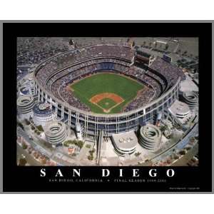San Diego Padres   Qualcomm Stadium Aerial   Lg   Wood Mounted Poster 