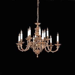  Oxford Collection 12 Light 30 Olde Brass Chandelier 2412 