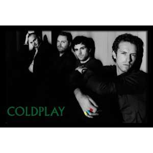  Coldplay The Band B&W, 20 x 30 Poster Print, Framed 