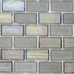Hakatai Ashland e Series 1 x 2 Recycled Glass Tile Sterling Blend 