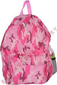 Full Size Backpack Camo Camouflage Pink Embroidery Opt.  