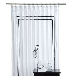  11pc Monogram T Shower Curtain & Towel Set Patio, Lawn 