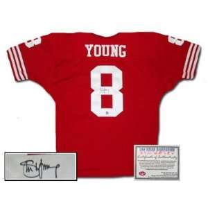 Steve Young Hand Signed Authentic Style San Francisco 49ers Red Jersey