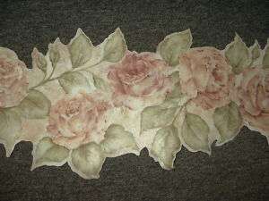    BEAUTIFUL CUT OUT SCALLOPED EDGES ROSES WALLPAPER BORDER PREPASTED