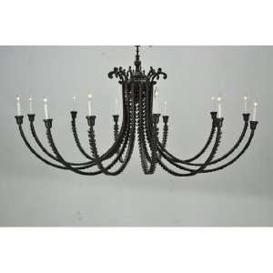  80W Oak Bough 12 Lt Chandelier