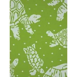 Scalamandre Galapagos   Lime and Off White Fabric 