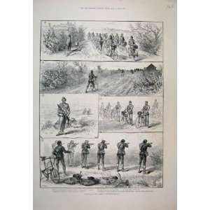   1888 Cyclists Easter Volunteer Review Rifles Old Print