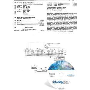  NEW Patent CD for ELECTRONIC DISPLAY SYSTEM Everything 